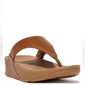 FitFlop Lulu Brown Leather Wedge Sandals worn once comfortable size 8 1/2